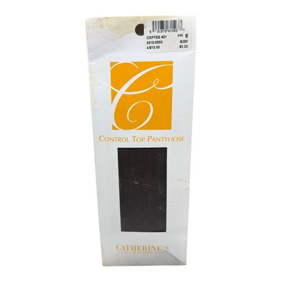 Catherine Control Top Pantyhose Plus Size E Fits 335-400 Coffee - Picture 1 of 2